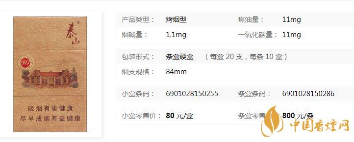 泰山1913香煙多少錢一盒？泰山1913各地價(jià)格表查詢2020