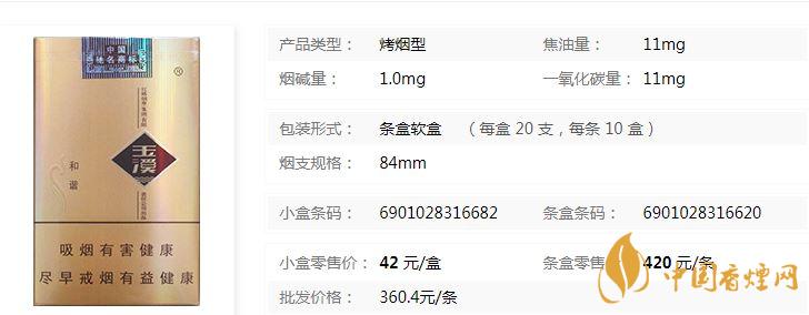 玉溪軟和諧軟包多少錢？玉溪軟和諧香煙價格及參數