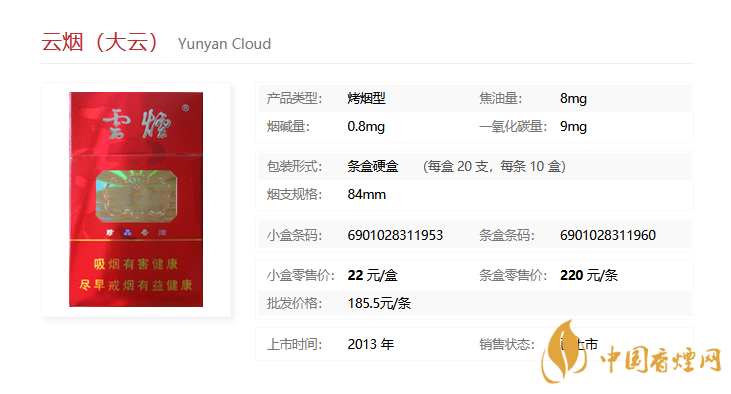 云煙大云怎么樣  云煙大云香煙口感測評(píng)分析